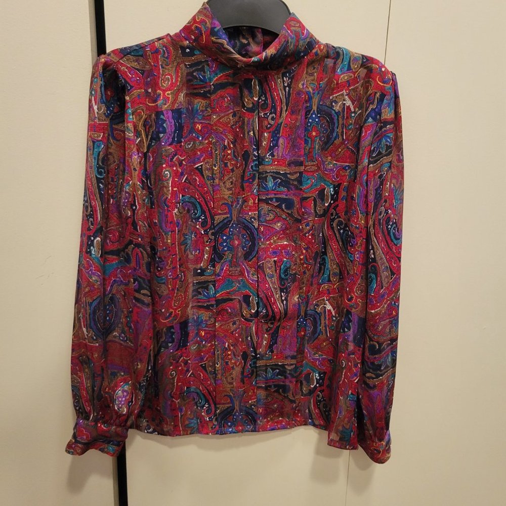 Retro Vintage Paisley Blouse